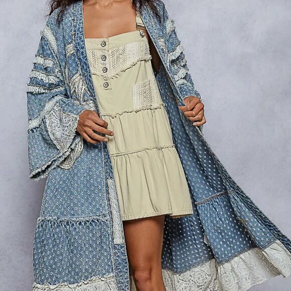 POL Wildpeace Denim Duster NEW Size Various - Picture 3 of 6